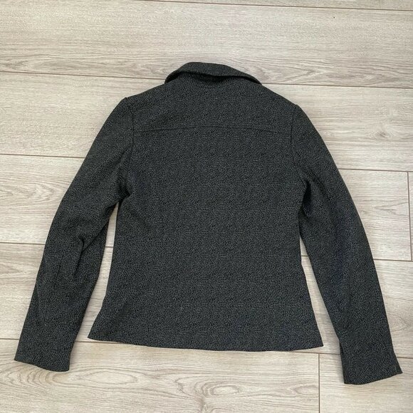 CAROLE LITTLE-black/gray animal print buttoned lined blazer jacket Small - Picture 2 of 7